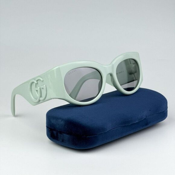 NEW Gucci GG1544S 003 Green Grey Unisex Oval Sunglasses GG 1544S - Picture 1 of 9